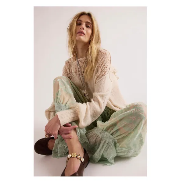 FREE PEOPLE Intimately Forever Young Velvet Bloomer Whimsy Burnout Pants Size XS - Image 5