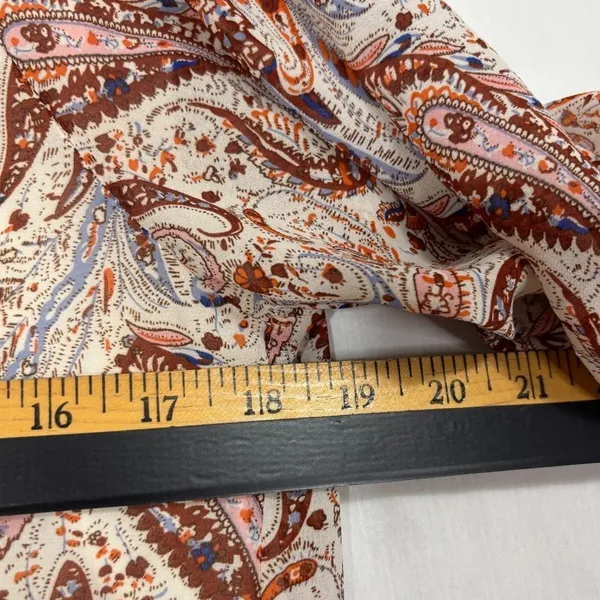 Polagram Maxi Dress Cream Paisley Tiered Boho‎ Peasant Cottage Modest Church M - Image 8