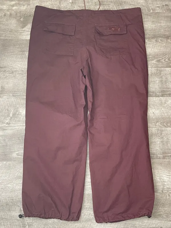 EASY MONEY SZ M Drawstring Cargo Pants - Burgundy - Image 2