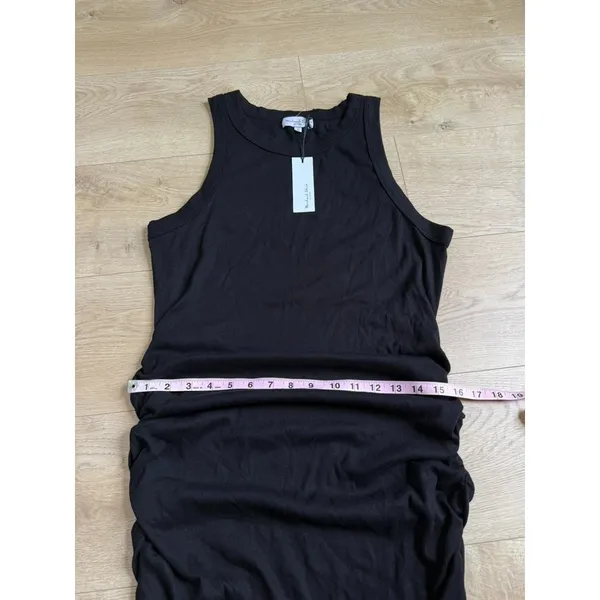 NWT Michael Stars‎ Wren ruched midi ultra rib Black high neck stretch size XL - Image 8