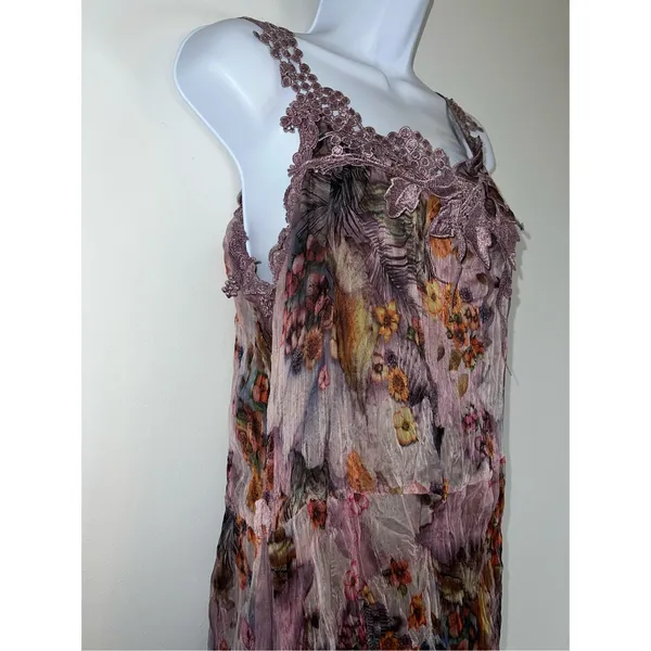 Vintage Silk Butterfly Fairy Princess Floral Top/Mini Dress - Image 7