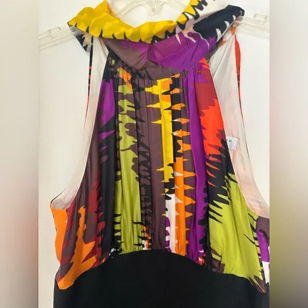 Trina Turk Halter Dress 2 Colorful Tropical Print Bodycon Cocktail Resort - Image 8