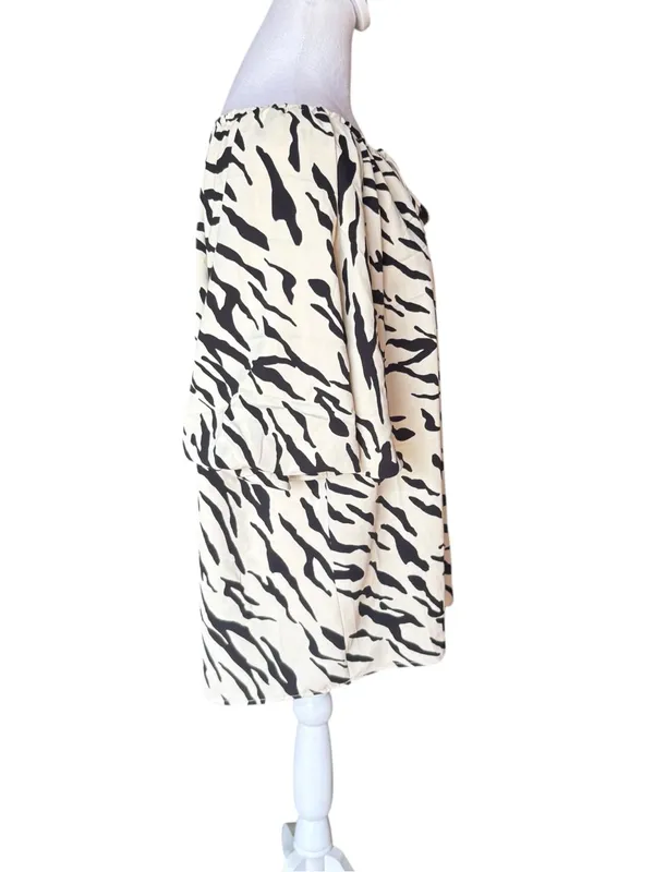 Anthropologie Entro Zebra Print Puff Sleeve Blouse Top Womens Small NEW - Image 4