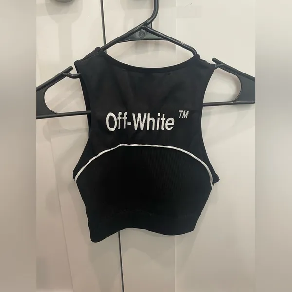 Off-White Black and White Athletic Logo Seamless Bra Size S-M - Image 3
