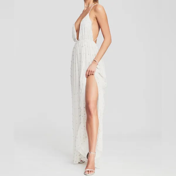 Retrofete | Zadie Embellished Silk Maxi Dress - Image 2