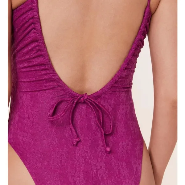 Andie Swim Liku One Piece Swimsuit Aura Magenta Lace‎ Small NWT - Image 3