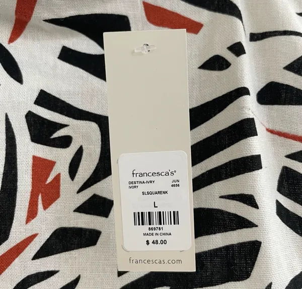 NWT Francesca’s Linen Blend Print Mini Dress - L - Image 6