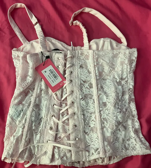 Edikted light pink lace corset - Image 2