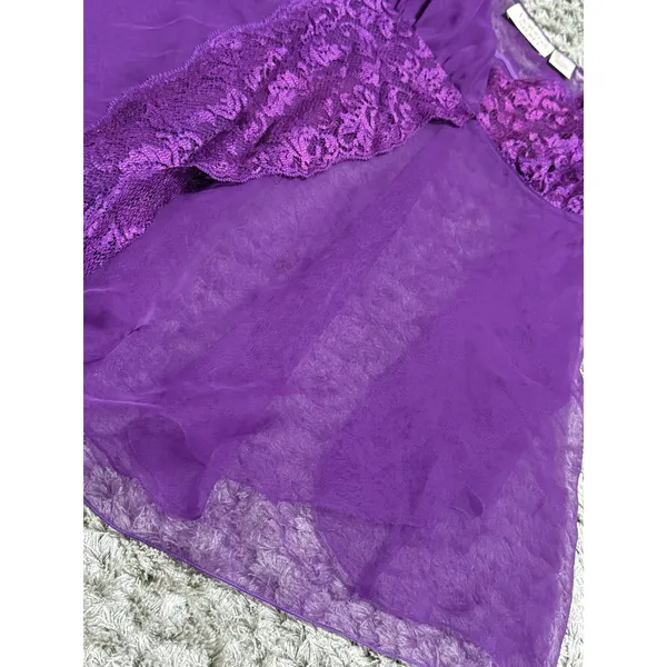 Victoria’s Secret Gold Label Vintage Purple Babydoll Nightie Women’s Size M 90s - Image 12