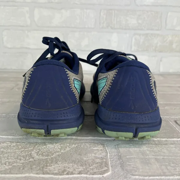 Brooks‎ Divide 3 Trail Running Shoes Womens 7.5 Oyster Cobalt Blue Tint Active - Image 3