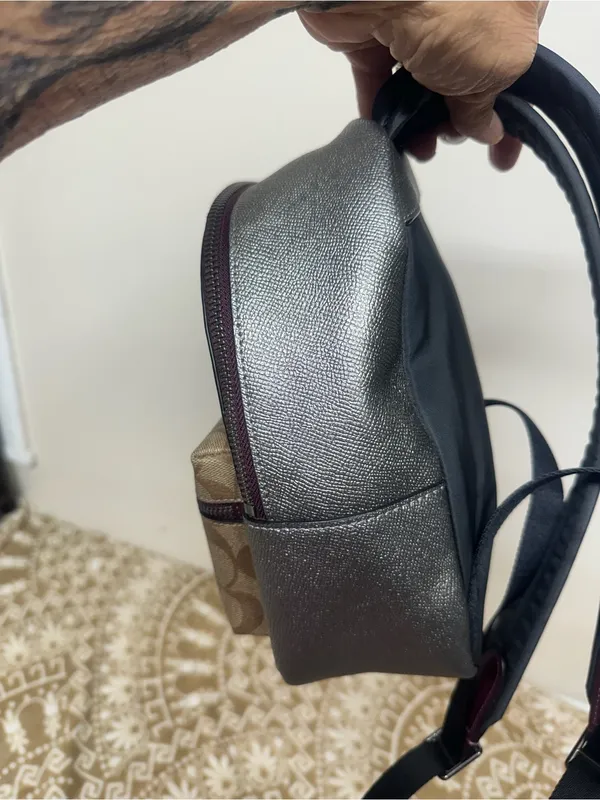Coach Shooting start Brown Signature Canvas Leather Mini Backpack - Image 4