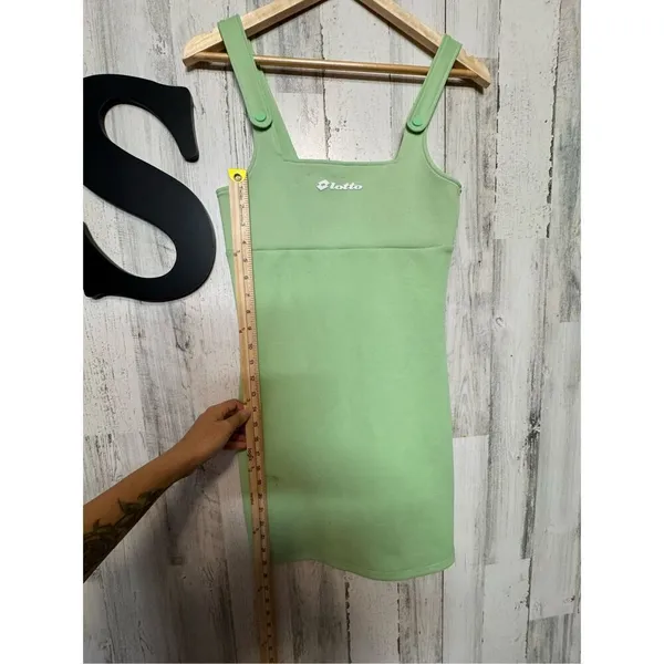 Lotto Lime Green Square Neck Mini Dress Womens Size Small S Activewear Athleisur - Image 9