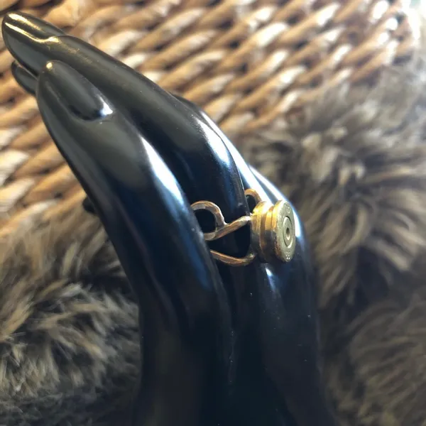 Vintage handmade hammered brass bullet primer ring - Image 4