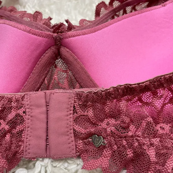 Dark Pink Floral Flower Lace Padded Halter Bralette Bra | Victoria’s Secret PINK - Image 4