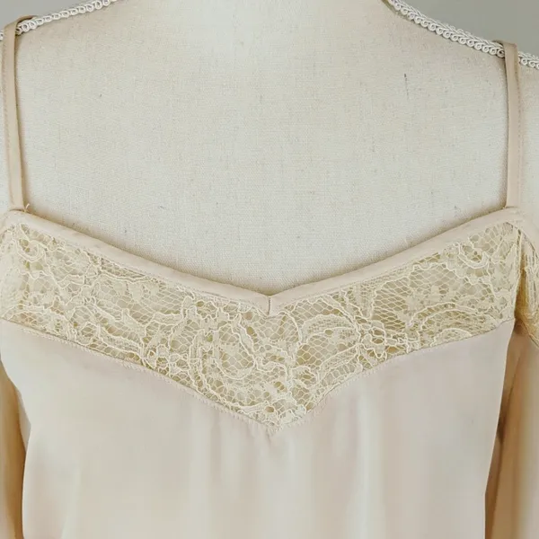 Anthropologie Paper Crane Cold Shoulder Lace Blouse Size M Cream Boho‎ Fairy - Image 5