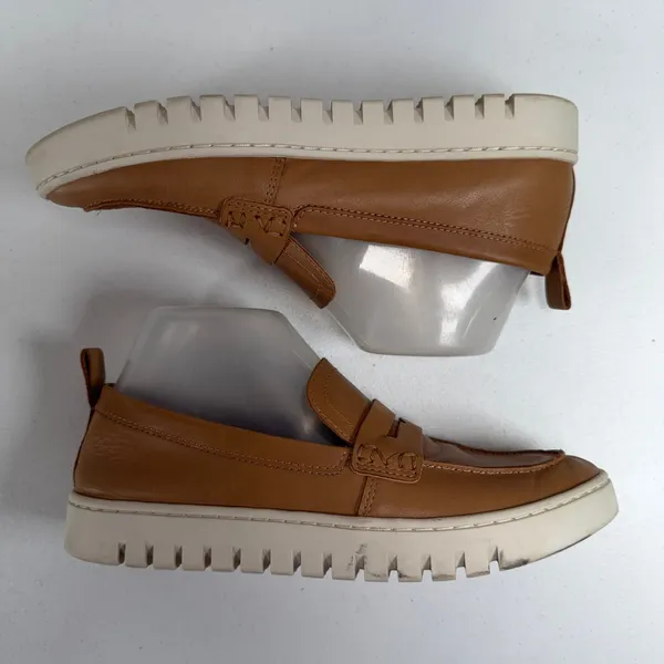 Vionic 7.5 Uptown Leather Penny Loafer Tan Platform Comfort Walking Preppy Shoe - Image 3