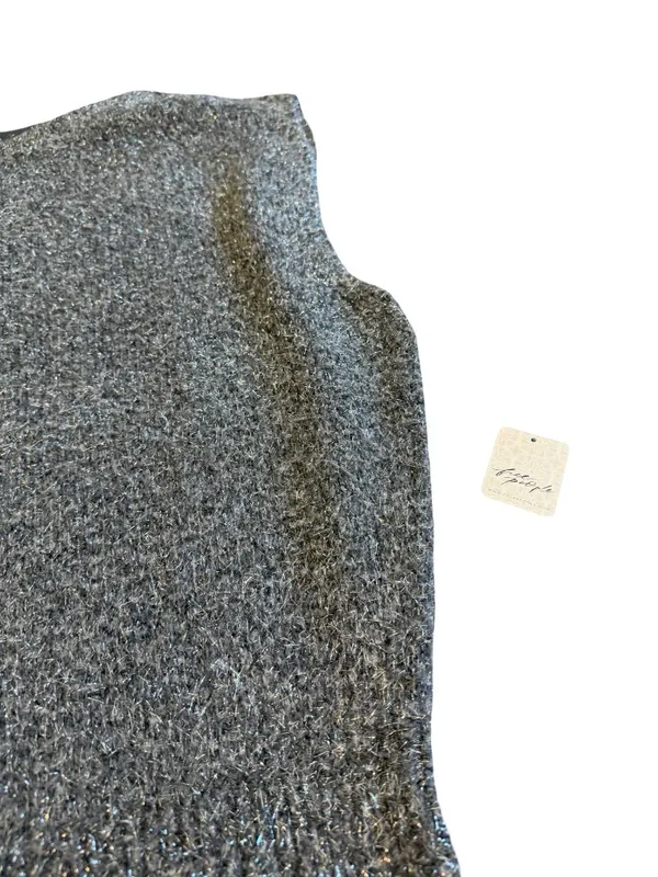 Free People Talia Sweater Mini Dress Sleeveless Grey Sparkle Size Small NWT - Image 6