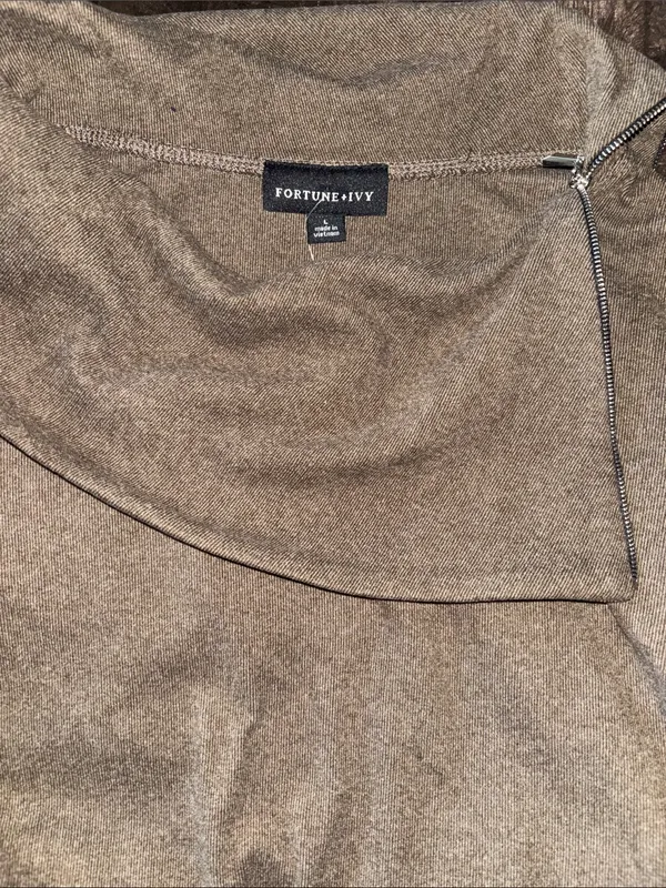 Fortune + Ivy Katelyn Zipper detail cowl neck knit top - Image 3