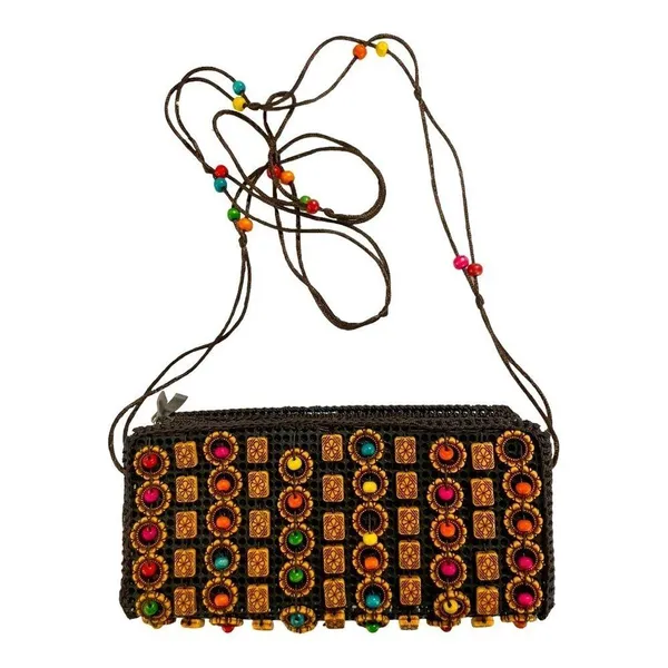 Beats mini sling crossbody bag in beautiful brown color with coconut shell - Image 6