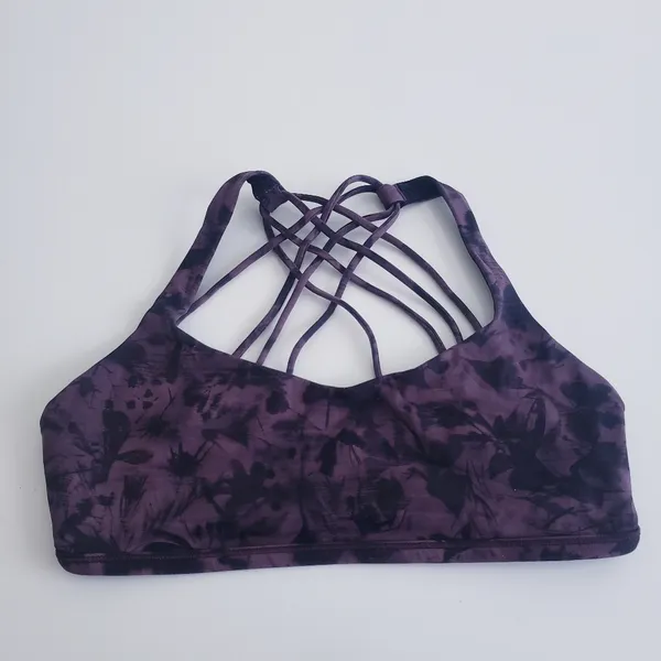 Lululemon Free To Be Wild Sports Bra Mini Dusk Floral Antique Bark Black - Image 3