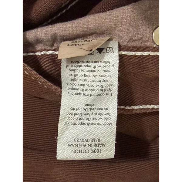 PacSun Brown Dad Jeans High Rise Straight Leg Contrast Stitch Size 25 Button Fly - Image 6