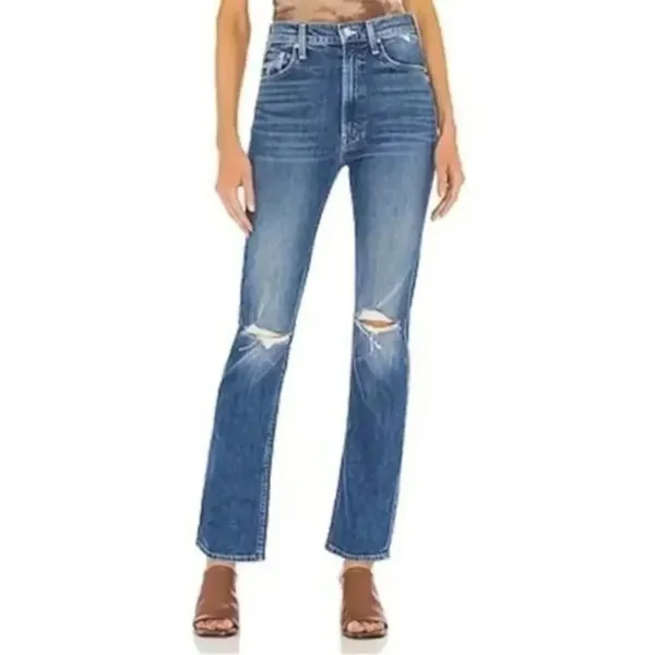 Women MOTHER Superior High Waisted Rider Skimp Jeans Wash Playing With Scissors - Image 3