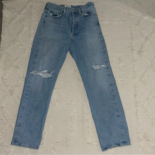 AGOLDE 90's Pinch Waist‎ Backdrop Distressed High Rise Straight Jeans 27 - Image 3
