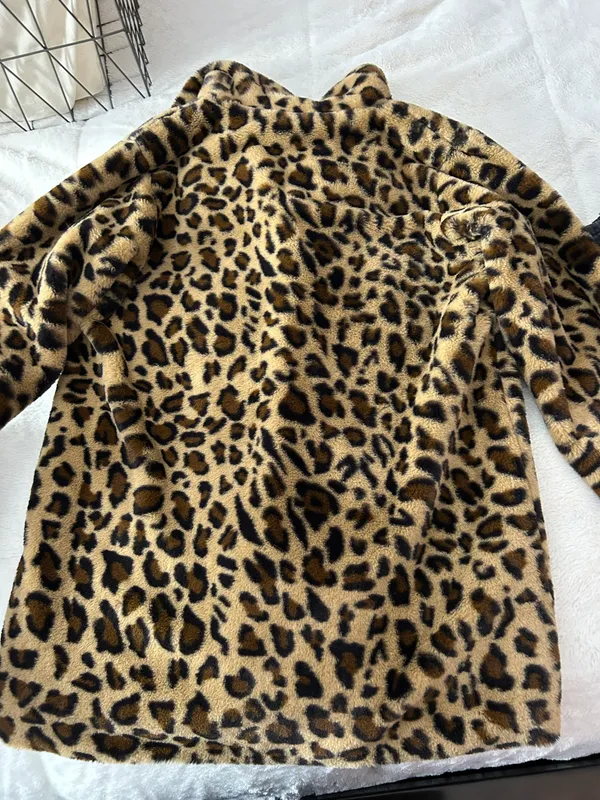 SheIn Leopard Print Fur Coat - Image 3