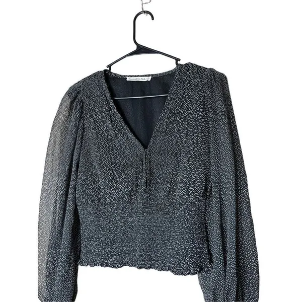Abercrombie & Fitch Chiffon Cropped Long Sleeve Top Size XS‎ - Image 2