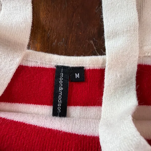 Moon & Madison Womens Striped Knit Tank Top Multicolor Square Neck Medium - Image 3