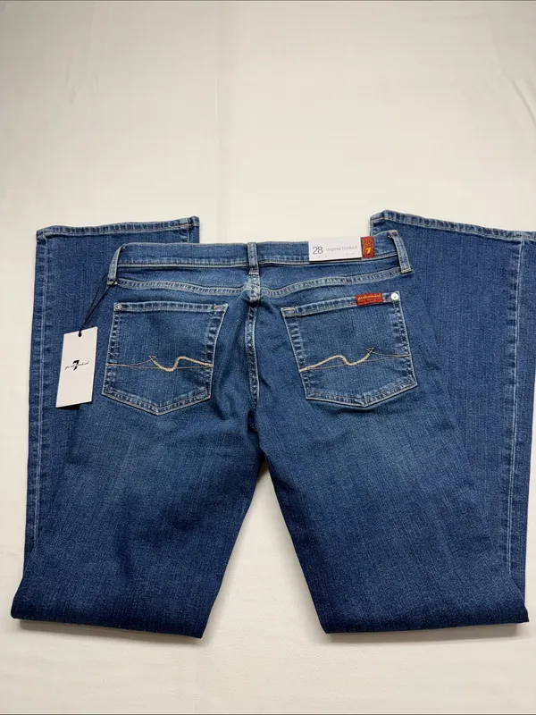 7 For All Mankind The Original Bootcut Low-Rise Women's Dark Blue Jeans - Image 6