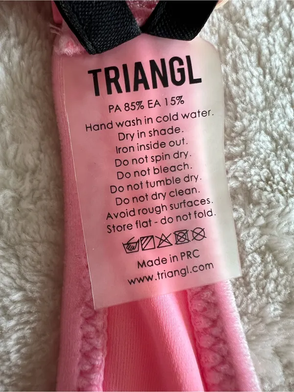 Triangl Pink Velvet Bikini Size XL top S bottom - Image 8