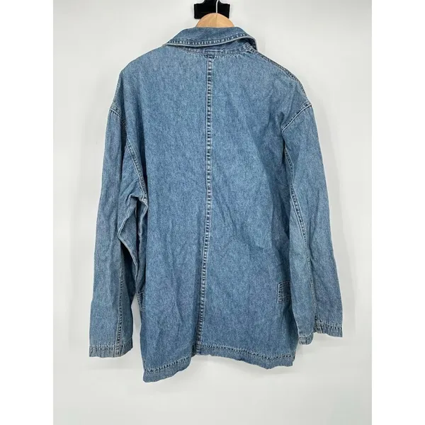 Vintage Denim & Co. Womens Zip Barn Jacket Coat‎ Cowgirl Barn Chore Wear Shirt S - Image 5
