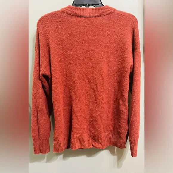 Madewell Bartlett V-Neck Pullover Knit Brown‎ Women's Size Small - Image 3