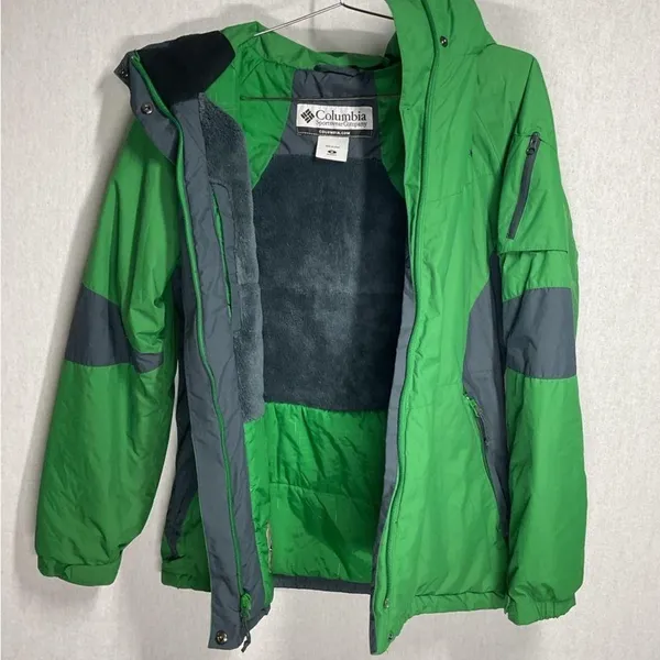 Columbia Green Fleece Winter Ski Snowboard Jacket Waterproof - Image 2