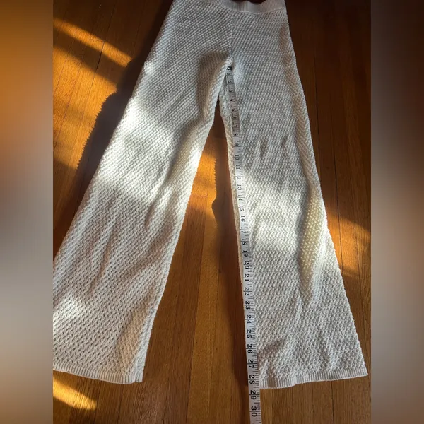 House of Harlow 1960 Cream Knit Wide-Legged Pants with Sequins, Size XS, NWOT - Image 3