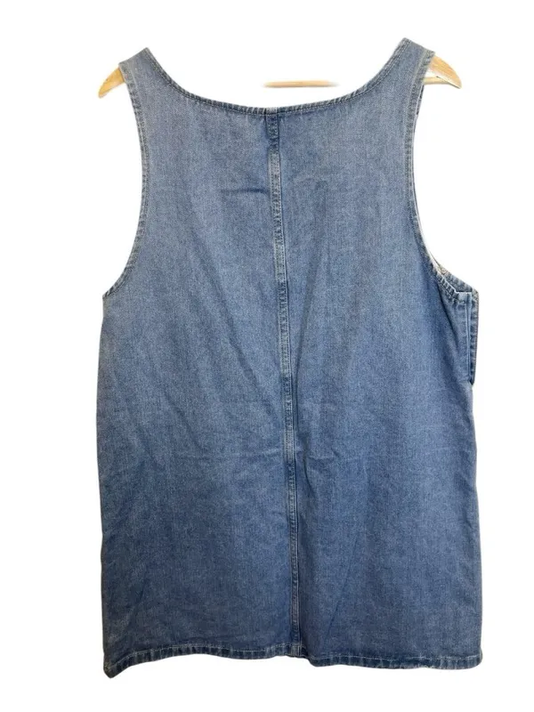Bhineem Sleeveless Denim Jean Dress L Western Relaxed Fit Pockets Casual NWOT - Image 5