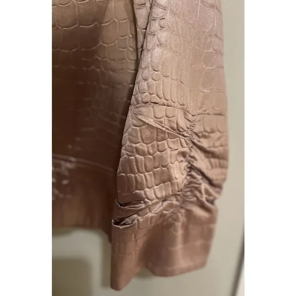 Elegantissimo Firenze Jacket Womens 10 Bronze Excellent Croc Embossed Metallic - Image 9