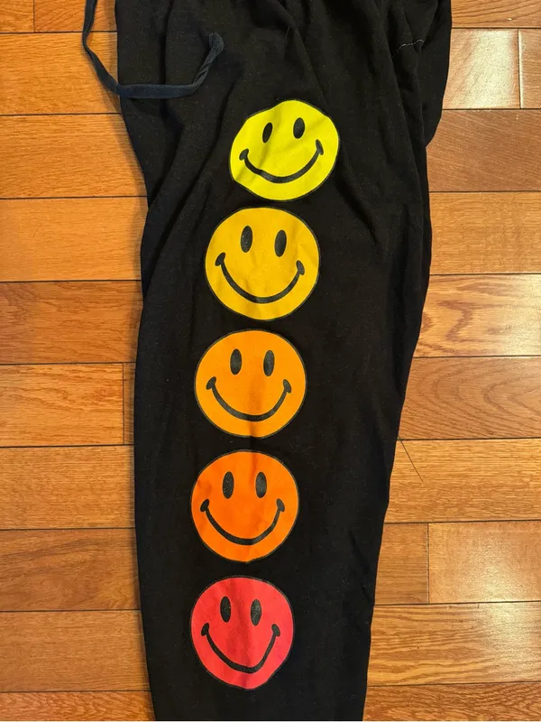 Aviator Nation Black Smiley Sunset Graphic Sweatpants - Size Medium - Image 6
