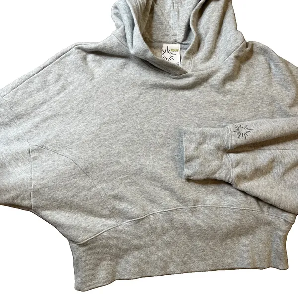 OFFLINE by Aerie Cropped Hoodie Women XL Heather Gray Thumbhole Pullover - Image 7