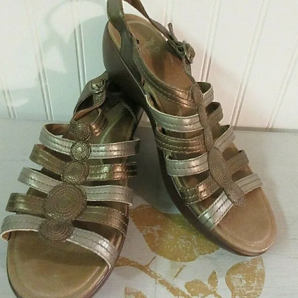 Dansko Drea Fisherman sandals metallic sling back 40 / 9 - Image 2