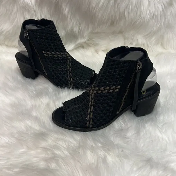 Sam Edelman Cooper Woven Side Zip Block Heel Sandals‎ Women's Size 7 Bin 21 - Image 3