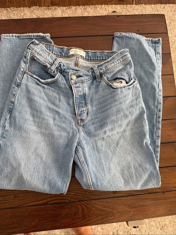 Abercrombie & Fitch Light Blue High Rise Jeans - Image 5