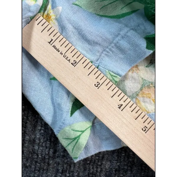 OLD NAVY Everyday Short Women 6 Blue Botanical Linen Blend‎ Tropical Citrus - Image 8