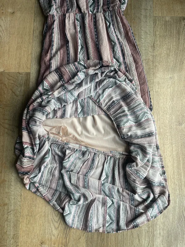 THML Pink Geo Print Midi/Halter Dress Size Small Adjustable Straps boho cottage - Image 3