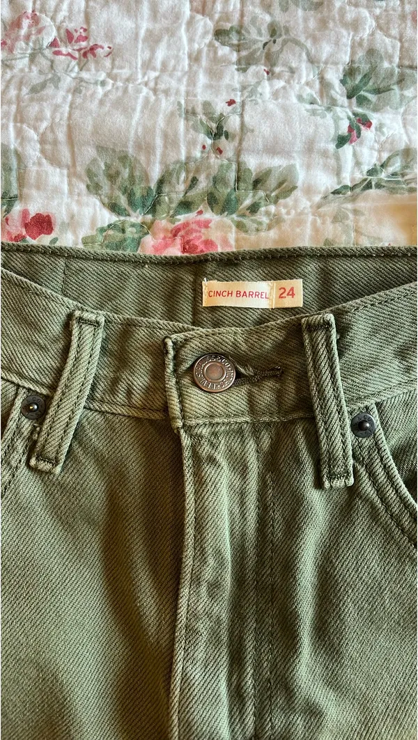 Levi’s Cinch Barrel Green Denim Jeans - Image 5