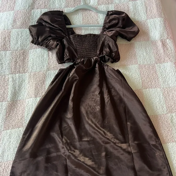 H&M Divided Brown Satin Dress - Image 3