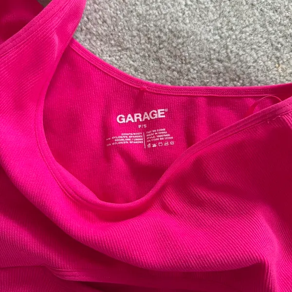 Pink Garage One-Shoulder Crop Top - Image 2