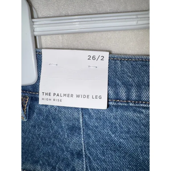 Loft Palmer Wide Leg Jeans Medium Wash High‎ Rise Patch Pocket measures sz 29 - Image 11