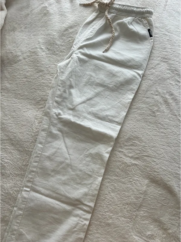 White Linen Pants Size L - Image 2